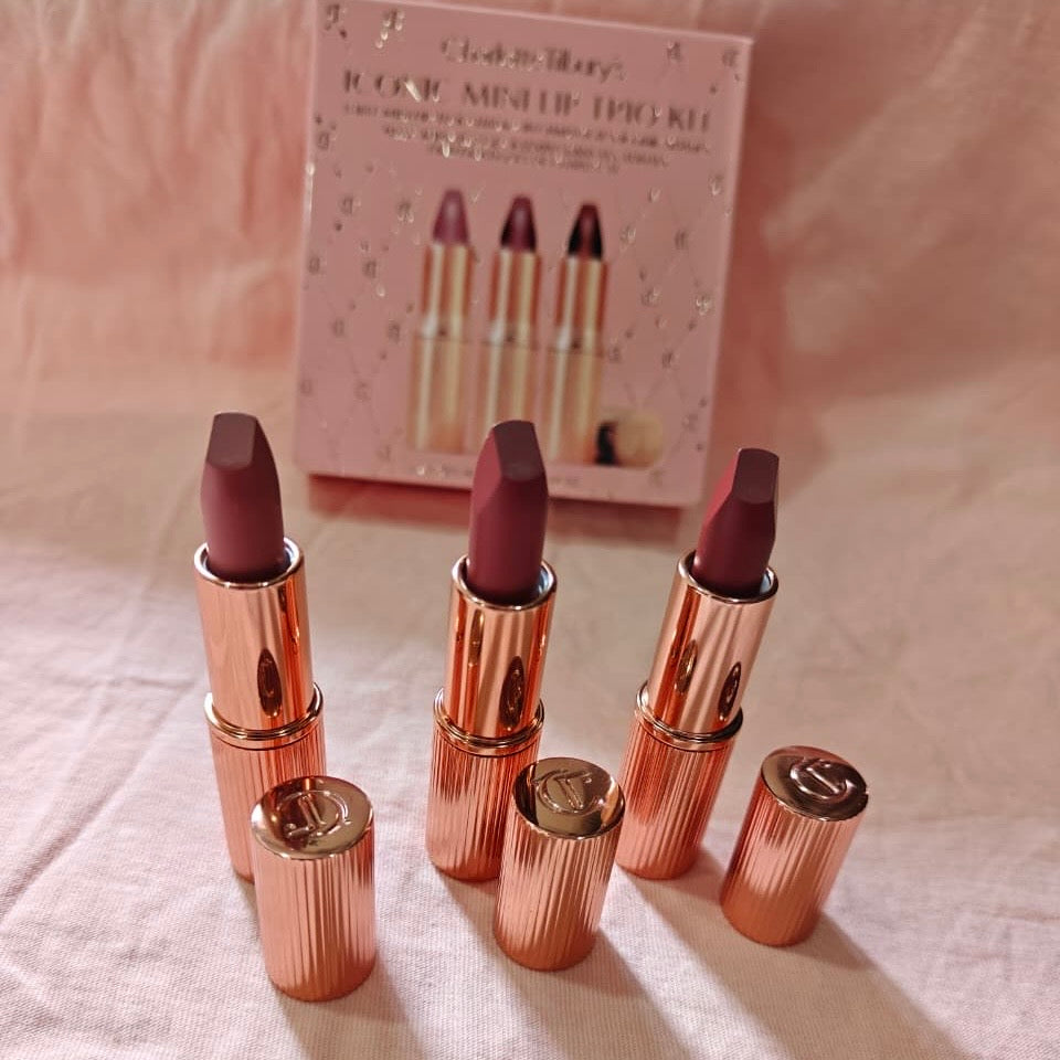 Charlotte Tilbury Mini Lipstick Set of 3 (Pillow Talk, Walk of No Shame, & Supermodel)