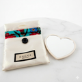 Gucci Beauty Heart Shaped Pocket Mirror and Matching Floral Lined Pouch