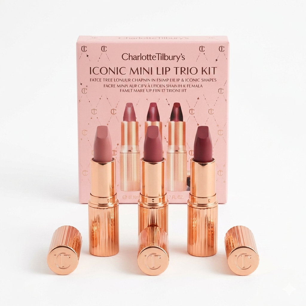 Charlotte Tilbury Mini Lipstick Set of 3 (Pillow Talk, Walk of No Shame, & Supermodel)
