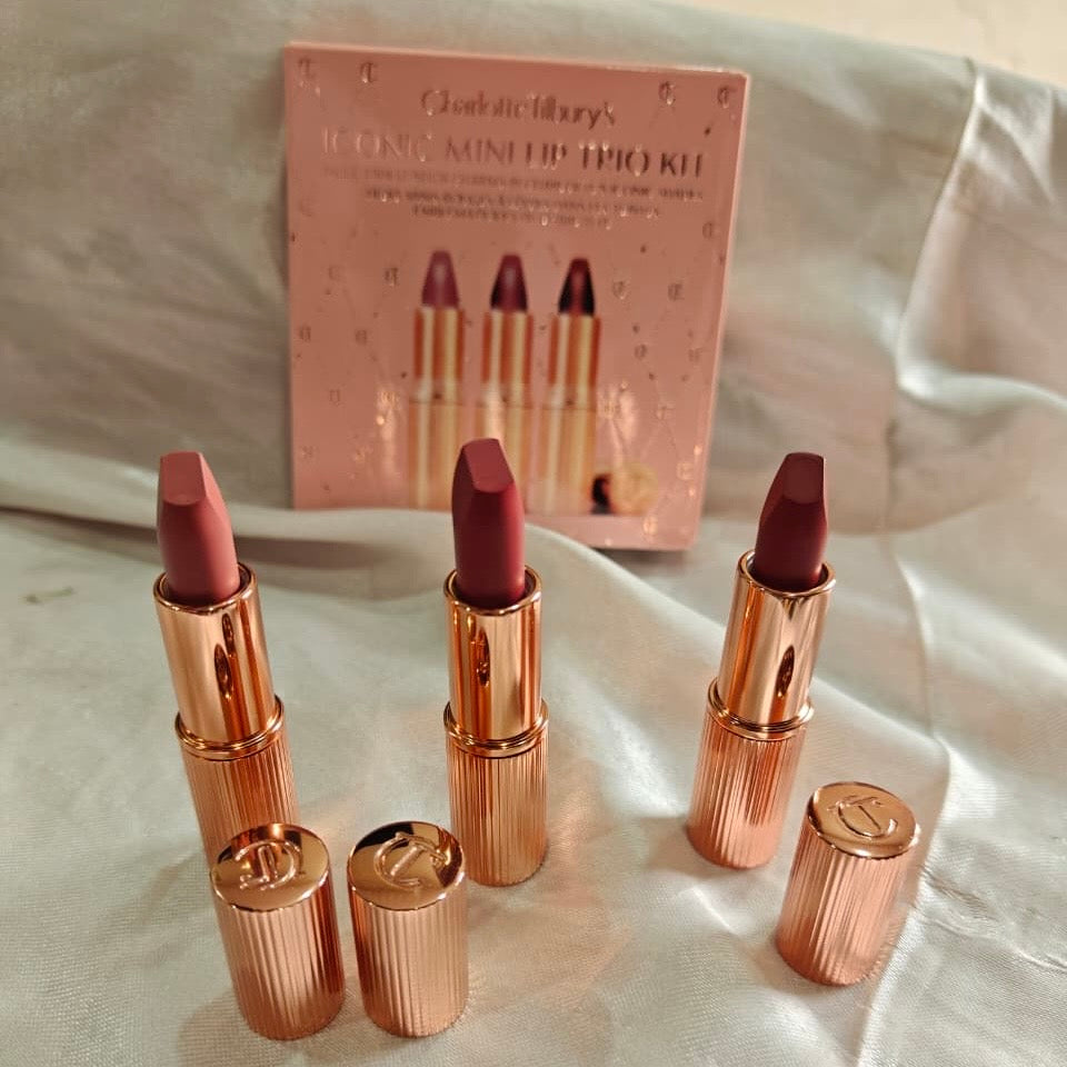 Charlotte Tilbury Mini Lipstick Set of 3 (Pillow Talk, Walk of No Shame, & Supermodel)