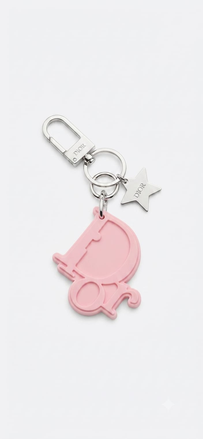 Dior Oblique Logo & Lucky Star Keychain Bag Charm